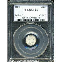 1851[3CS] MS65 PCGS.