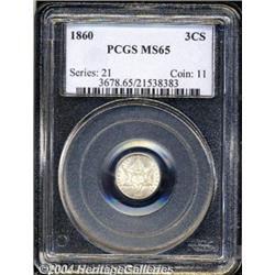 1860[3CS] MS65 PCGS.