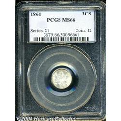 1861[3CS] MS66 PCGS.