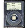 Image 1 : 1861[3CS] MS67 PCGS.