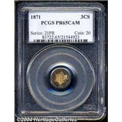 1871[3CS] PR65 Cameo PCGS.