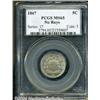 Image 1 : 1867[5C] No Rays MS65 PCGS.