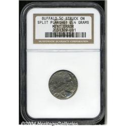 Undated Type Two Buffalo Nickel Struck on a Split Planchet Ungraded NGC.