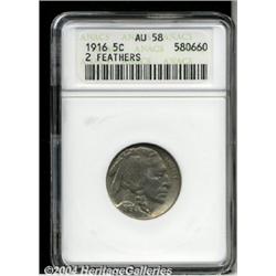 1916[5C]--Two Feathers--AU58 ANACS.