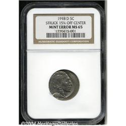1918-D[5C]--Struck 15% Off Center--MS65 NGC.