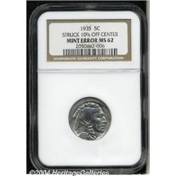1935[5C]--Struck 10% Off Center--MS62 NGC.