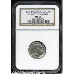 1935[5C]--Partial Collar, Cracked Planchet--MS63 NGC.
