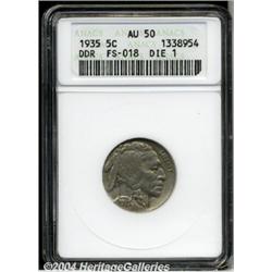 1935[5C] Doubled Die Reverse AU50 ANACS.