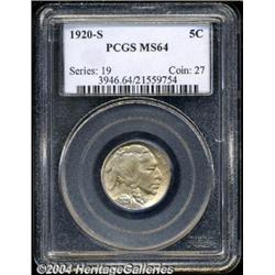 1920-S[5C] MS64 PCGS.