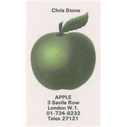 Apple Records Business Card for Chris Stone