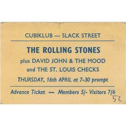 Rolling Stones 1964 Cubiklub Ticket