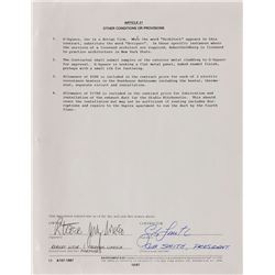 Jerry Garcia and Bob Weir Signed Document