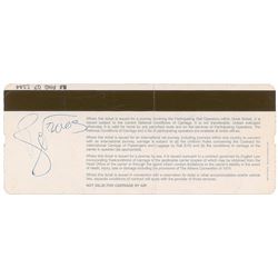 David Bowie Signed Railway Ticket