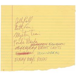 Neil Young Handwritten Set List