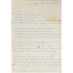 Brad Delp's Handwritten Lyric Notebook