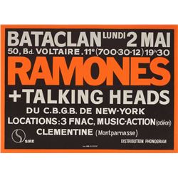 Ramones and The Talking Heads Batclan Paris France Poster