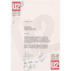 U2 Typed Letter Signed