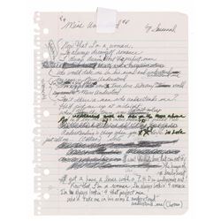 Prince 1984 'Miss Understood' Handwritten Lyrics