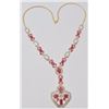 Image 1 : 14kt Yellow and White Gold Ruby & Diamond Necklace