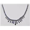 Image 2 : 18 kt White Gold Sapphire and Diamond Necklace