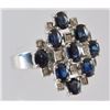 Image 1 : 18kt White Gold Sapphire and Diamond Ring