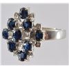 Image 2 : 18kt White Gold Sapphire and Diamond Ring