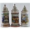 Image 1 : 3  Antique Lidded Regimental Beer Steins