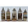 Image 1 : 5 Antique German Lidded Beer Steins