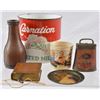 Image 1 : Brunswick Dice Cup, Carnation Pot, Tip Tray