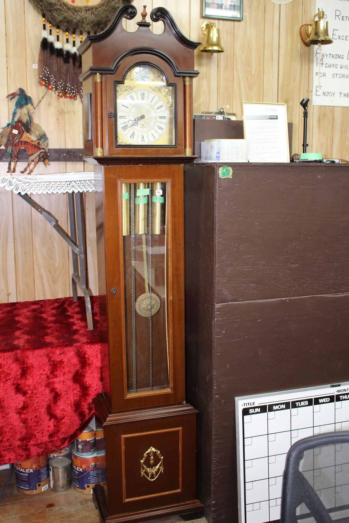 ECS Westminster Grandfather Clock Tempus Fugit 60 to 70 yrs. Old