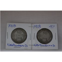 Nfld. Fifty Cent Coin (2) 1918 - Silver