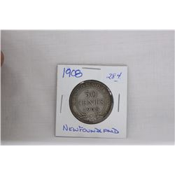 Nfld. Fifty Cent Coin (1) 1908 - Silver