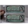 Image 1 : Canada One Dollar Bills (2) 1967 (Both Issues) (AU)