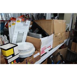 SHELF LOT OF SPORTS ITEMS AND ELECTRONICS AND ESTATE GOODS
