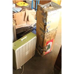 ARTIFICIAL CHRISTMAS TREE AND BOX FAN