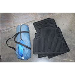 LOT OF NEW CAR MATS AND TENT