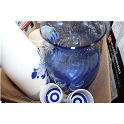 SAKE SET GLASS VASE DISH ETC