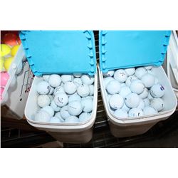 TWO BUCKETS OF EXPERIENCED GOLF BALLS