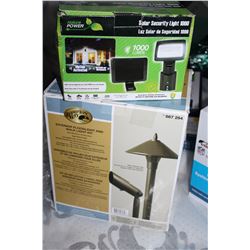 HAMPTON BAY FLOODLIGHT AND WALKWAY KIT AND SOLAR SECURITY LIGHT