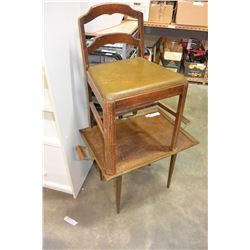 VINTAGE CHAIR AND FOLDING SERVING TRAY