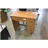 Image 1 : OAK SEWING MACHINE TABLE WITH SEWING MACHINE