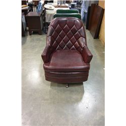 BURGUNDY LEATHER CHAIR