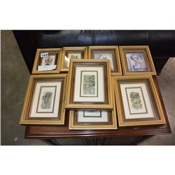 LOT OF 8 SMALL HAND TOOLED SHADOW BOX PICTURES