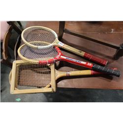 THREE VINTAGE RACQUETS