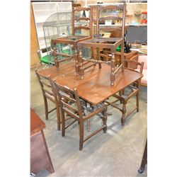 DROPLEAF DUNCAN PHYFFE DINING TABLE AND SIX CHAIRS
