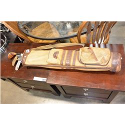 VINTAGE GOLF CLUBS AND WOODEN TEES