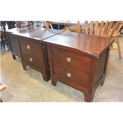 PAIR OF CHERRY FINISH 2 DRAWER NIGHTSTANDS