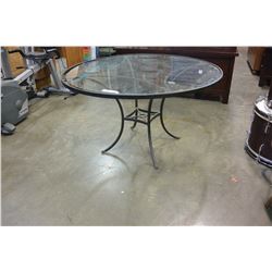 ROUND METAL AND GLASSTOP DINING TABLE