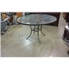 Image 1 : ROUND METAL AND GLASSTOP DINING TABLE