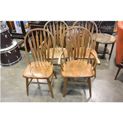 SET OF FOUR OAK HOOP BACK CHAIRS